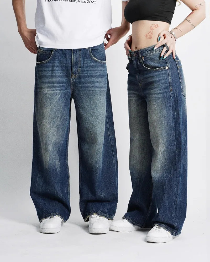 Lazano™ | Washed Blue Baggy Jeans