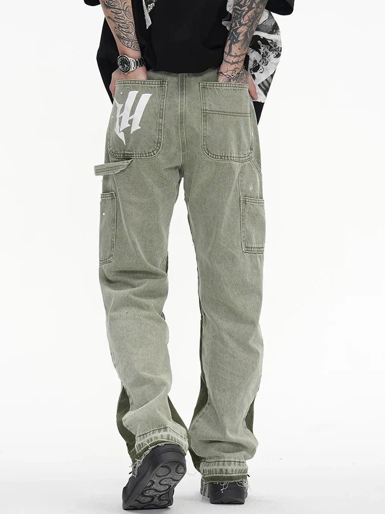 Lazano™ | Olive Green Flared Jeans