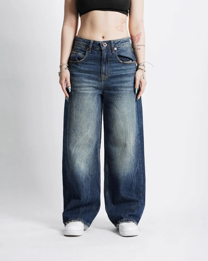 Lazano™ | Washed Blue Baggy Jeans